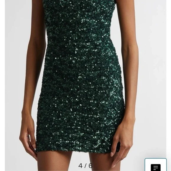Alice + Olivia Green Sequin Mini Dress - threedaughtersproperties.com